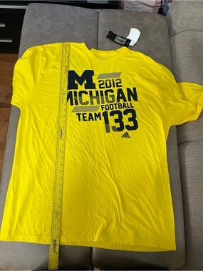 Adidas Men's Michigan Football Yellow Graphic Tee size 2xl